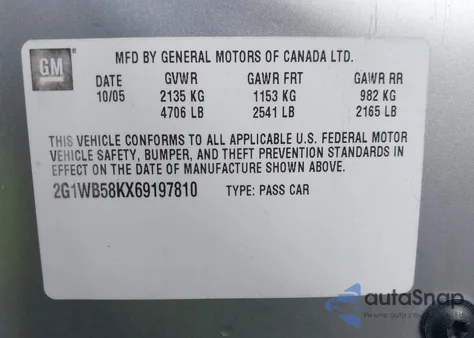 2006 Chevrolet Impala Ls из США, поврежденный, VIN 2G1WB58KX69197810